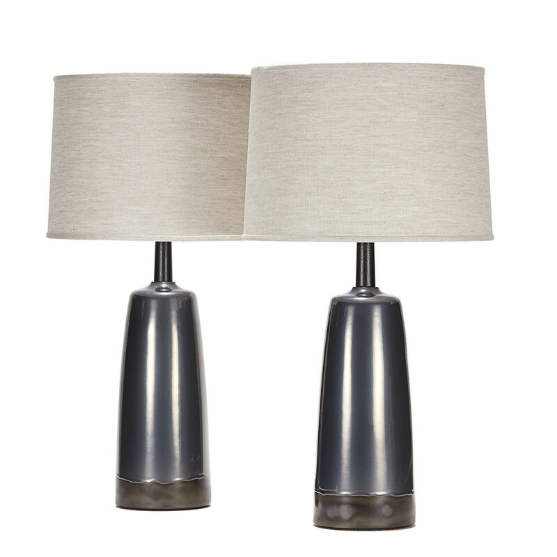 tor pair in black clay with anthracite glaze Stone and Sawyer
