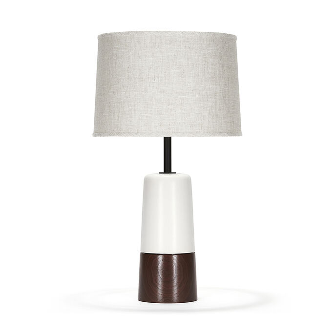 Croft in White Quartz with Natural Linen shade
