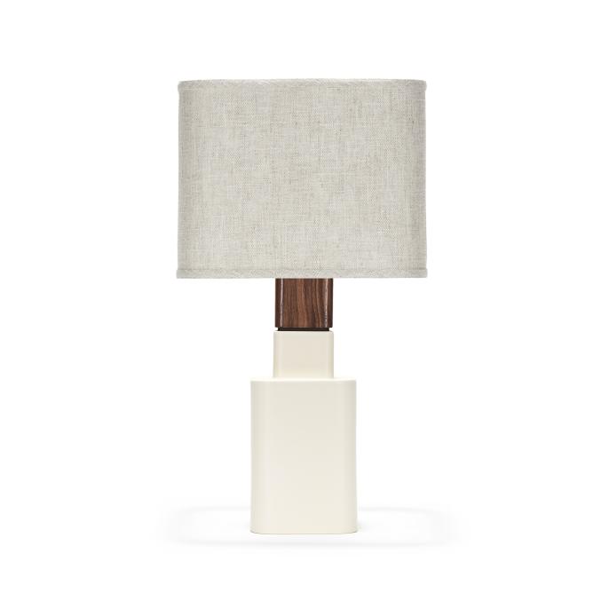forme in White Quartz with Natural Linen shade