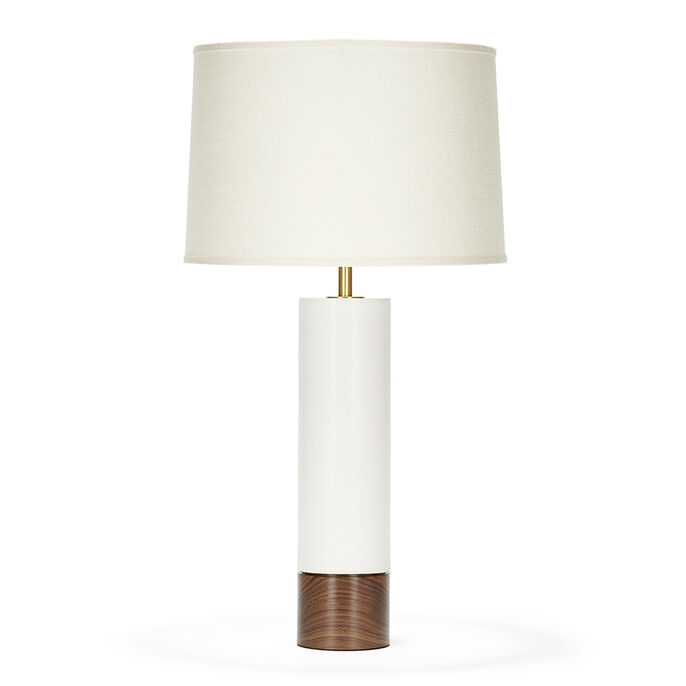hancock II in White Quartz with Cream Linen shade