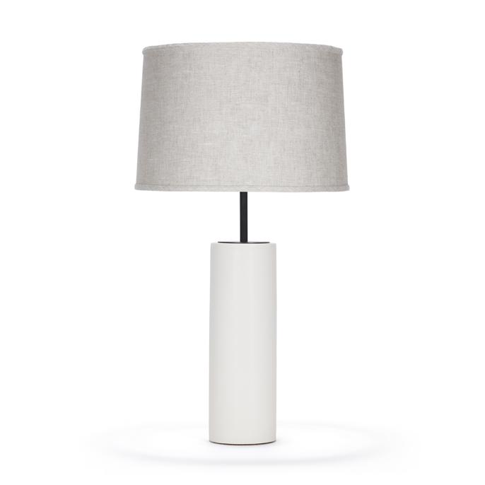 Hancock in White Quartz with Natural Linen shade