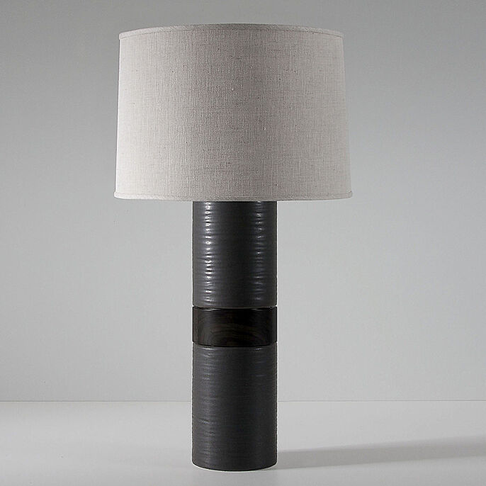 Holly in Canyon in Obsidian with Natural Linen shade
