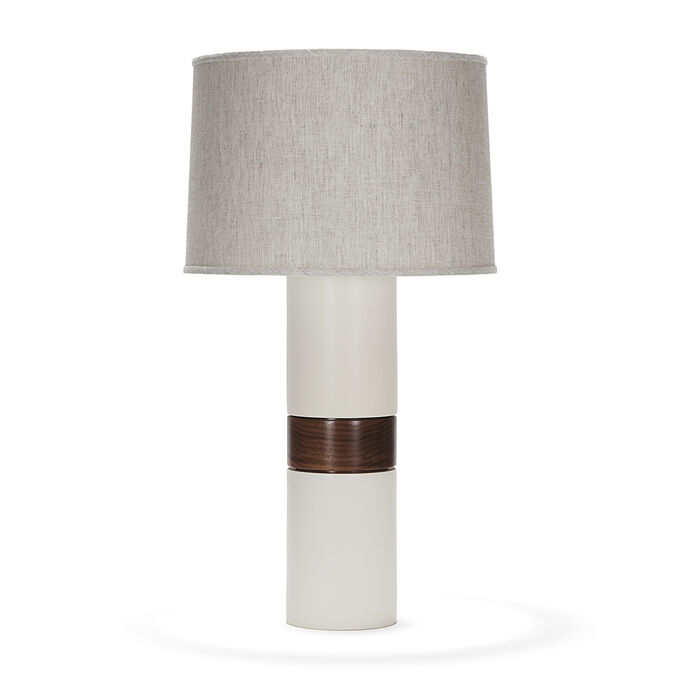Holly in White Quartz with Natural Linen shade