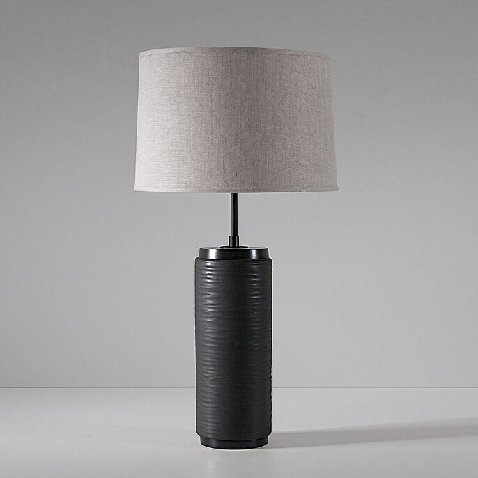Heyward in Canyon in Obsidian with Natural Linen shade
