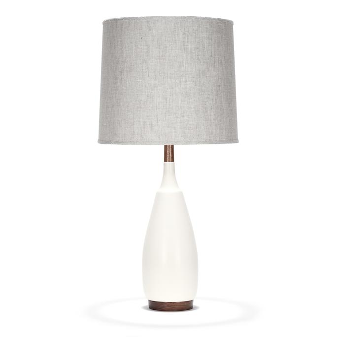 Lancaster in White Quartz with Natural Linen shade