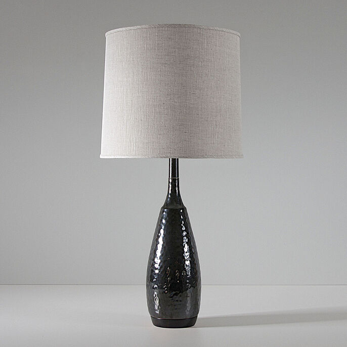 Lancaster in Carved in Anthracite with Natural Linen shade