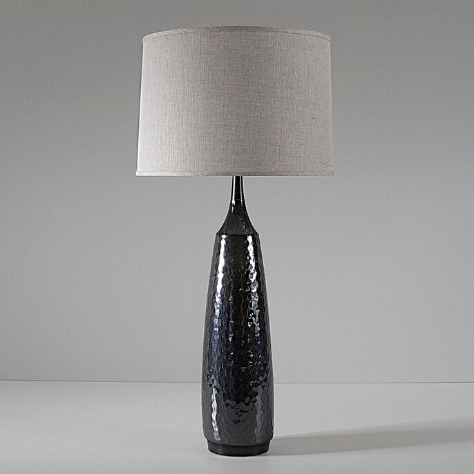Laurel in Carved in Anthracite with Natural Linen shade