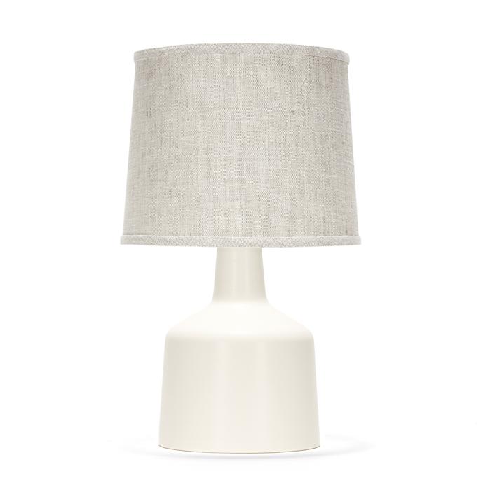 Martin in White Quartz with Natural Linen shade
