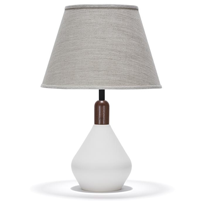 Pyrus in White Quartz with Natural Linen shade