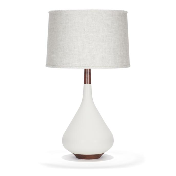 Miller in White Quartz with Natural Linen shade