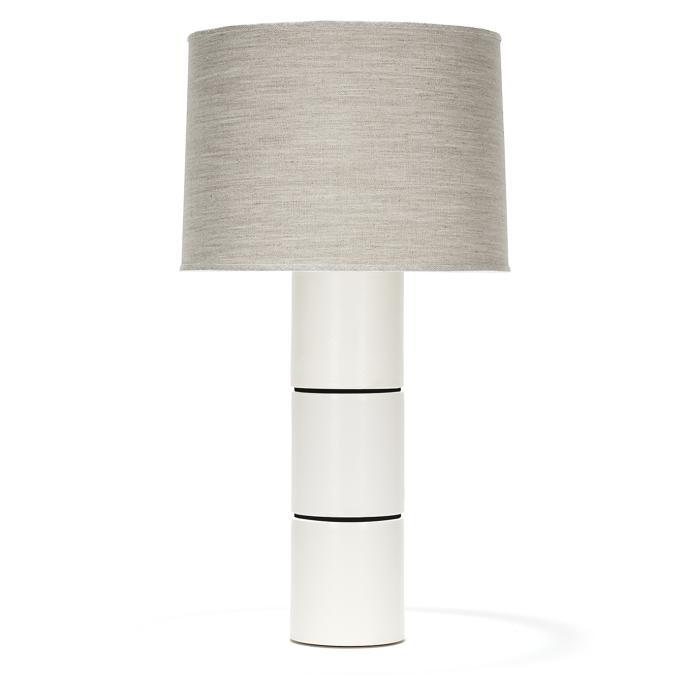 Parker in White Quartz with Natural Linen shade