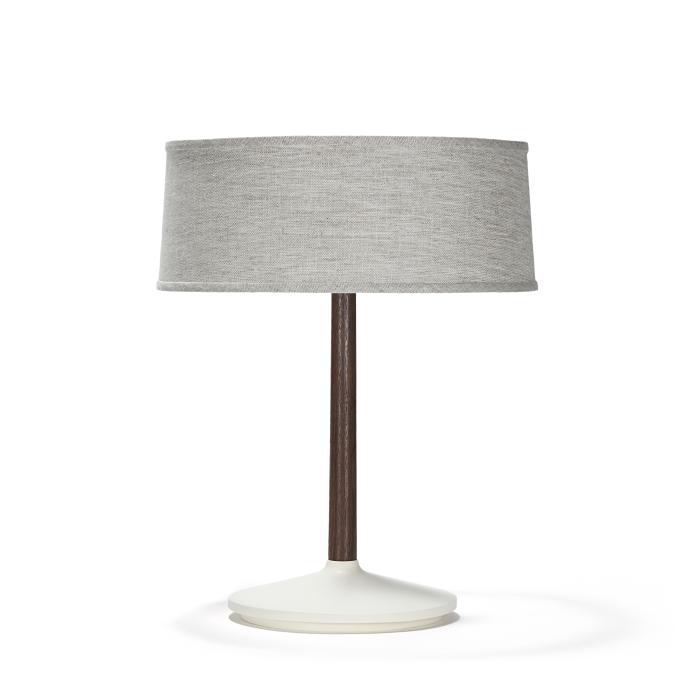 Paulo in White Quartz with Natural Linen shade
