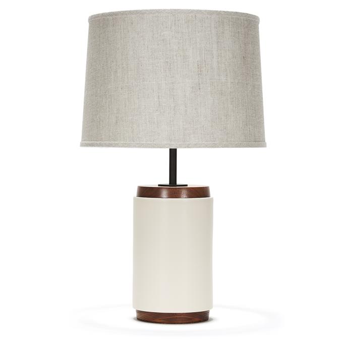 Porter in White Quartz with Natural Linen shade