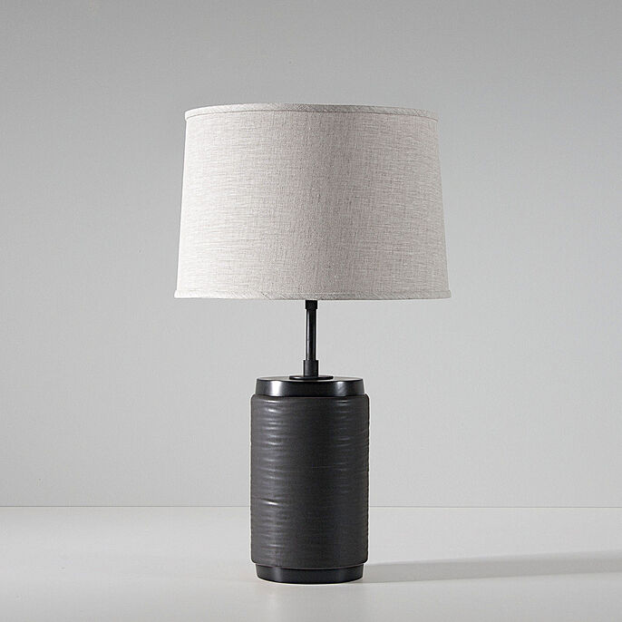 Porter in Canyon in Obsidian with Natural Linen shade