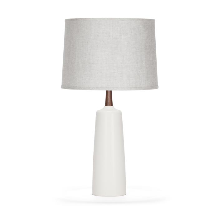 rook in White Quartz with Natural Linen shade
