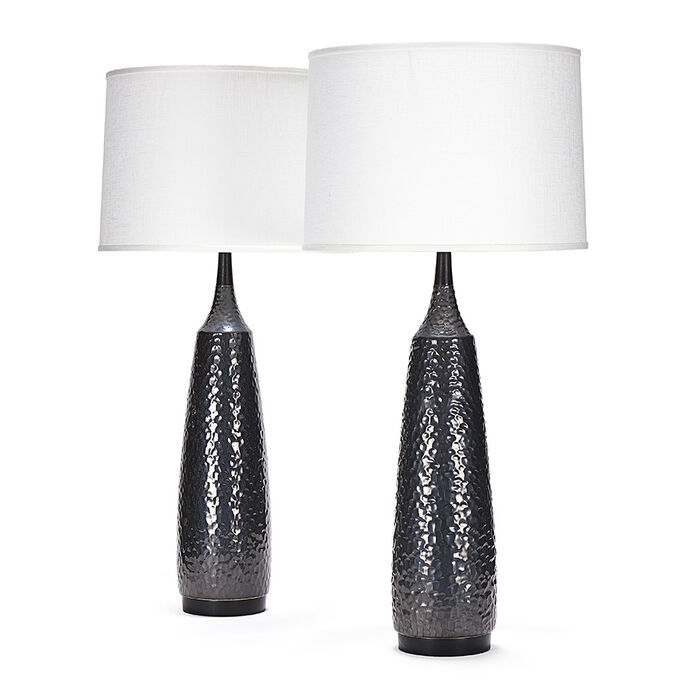 laurel pair in carved anthracite