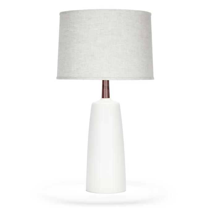 Tor in White Quartz with Natural Linen shade