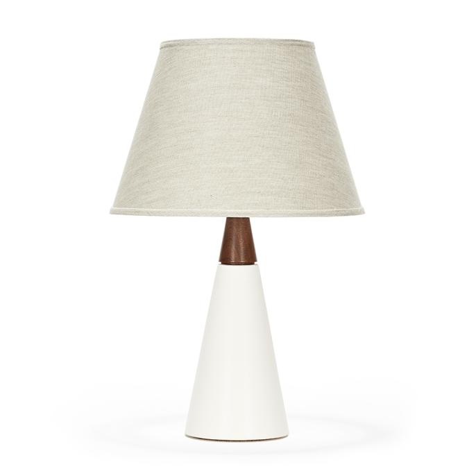 wyatt in White Quartz with Natural Linen shade