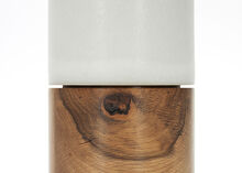 short baxter in fossil gray with rustic oak