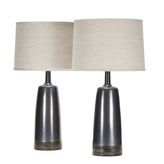 tor pair in black clay with anthracite glaze