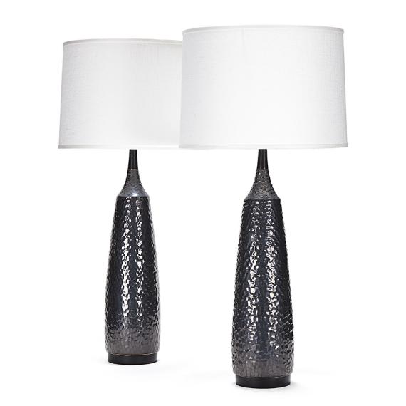 laurel pair in carved anthracite